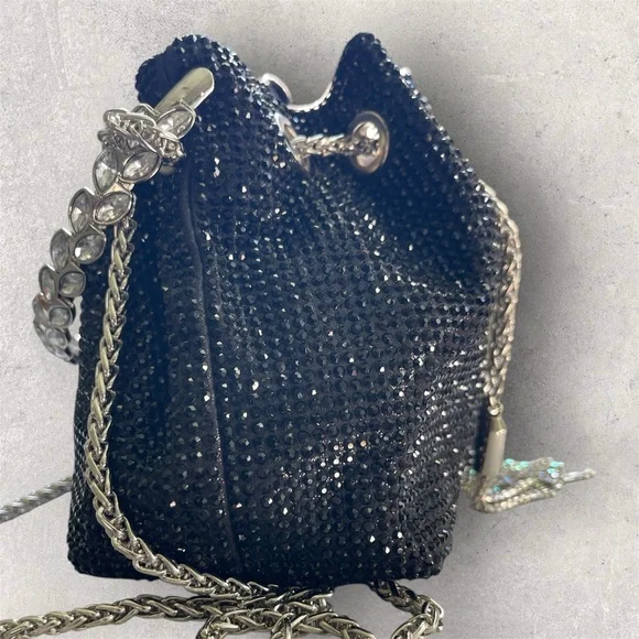 Elegant Black Beaded Women's Bag - Picture 2 of 10